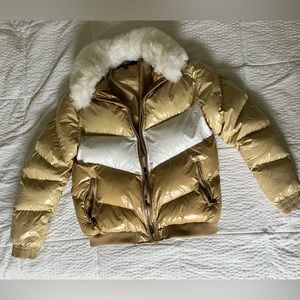 Jordan Craig Three-Tone Unisex Kids Puffer with Removable White Faux Fur Hood